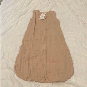 Mushie Baby Muslin Sleep Sack in Blush Pink Sz 0-6 Months  Organic Cotton NWT